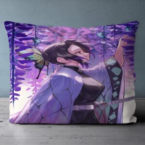 NICHIYOBI Butterfly-Shinobu Poster Duvet Cover 3 Piece Bed Set,Room Atmosphere Decoration Anime peripherals (Style 4,Queen 90x90in+20x30in*2)