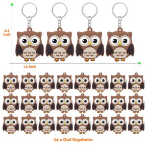 CiciBear 24 Pack Owl Keychains Party Decoration for Guests, Forest Themed Party, Owl Party,Jungle Safari Wild Woodland Baby Shower, School Party, Kids Birthday