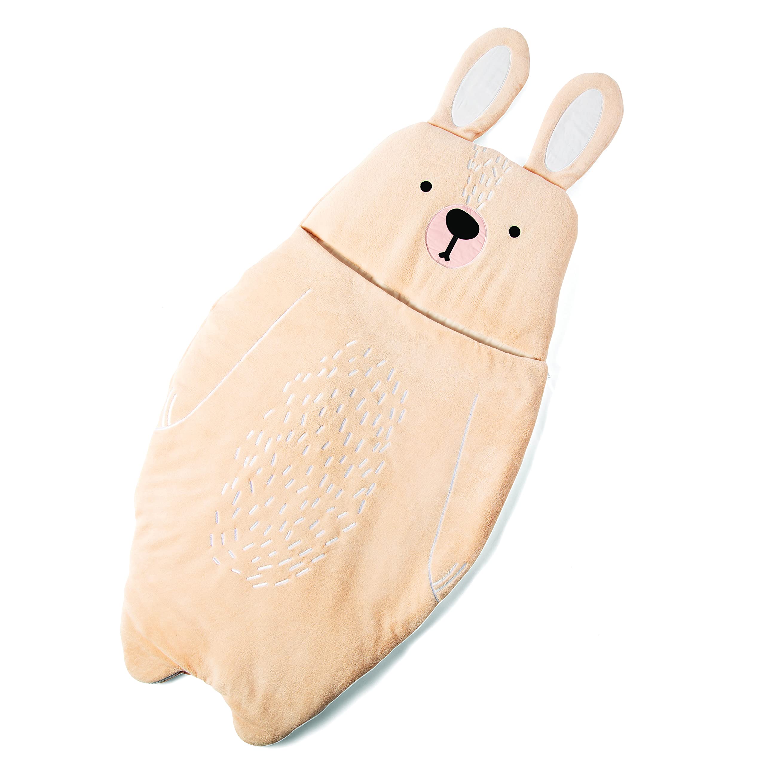 MindWare Oh So Fun! Bunny Sleeping Bag – Child Sleeping Bag for Kids Ages 3 & Up