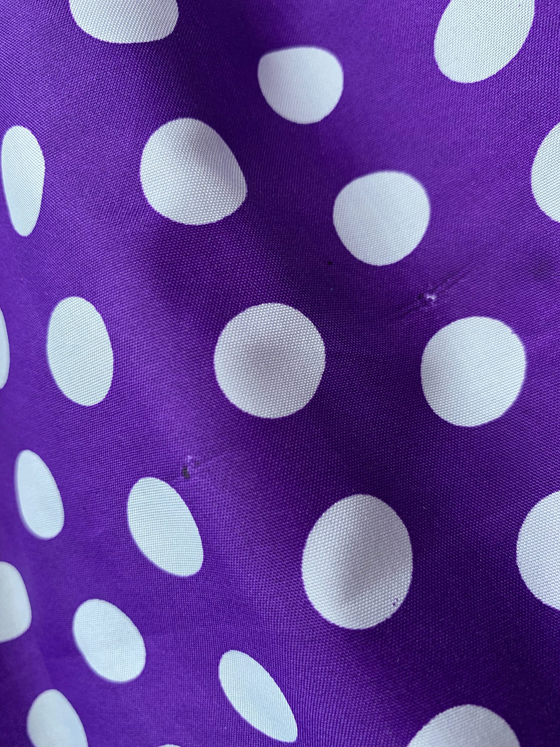 Alicia White 0.5" Polka Dots on Purple Polyester Cotton Fabric by The Yard - 10099