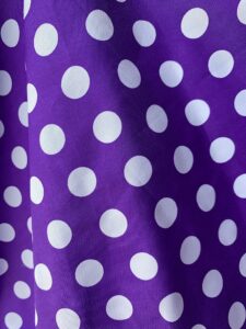 alicia white 0.5" polka dots on purple polyester cotton fabric by the yard - 10099