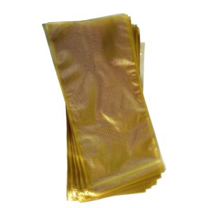 SEZONS - Diamond Bags - Vacuum Sealing bags 5mil - 50 bags (11x23, Gold/Clear ZIPPER)