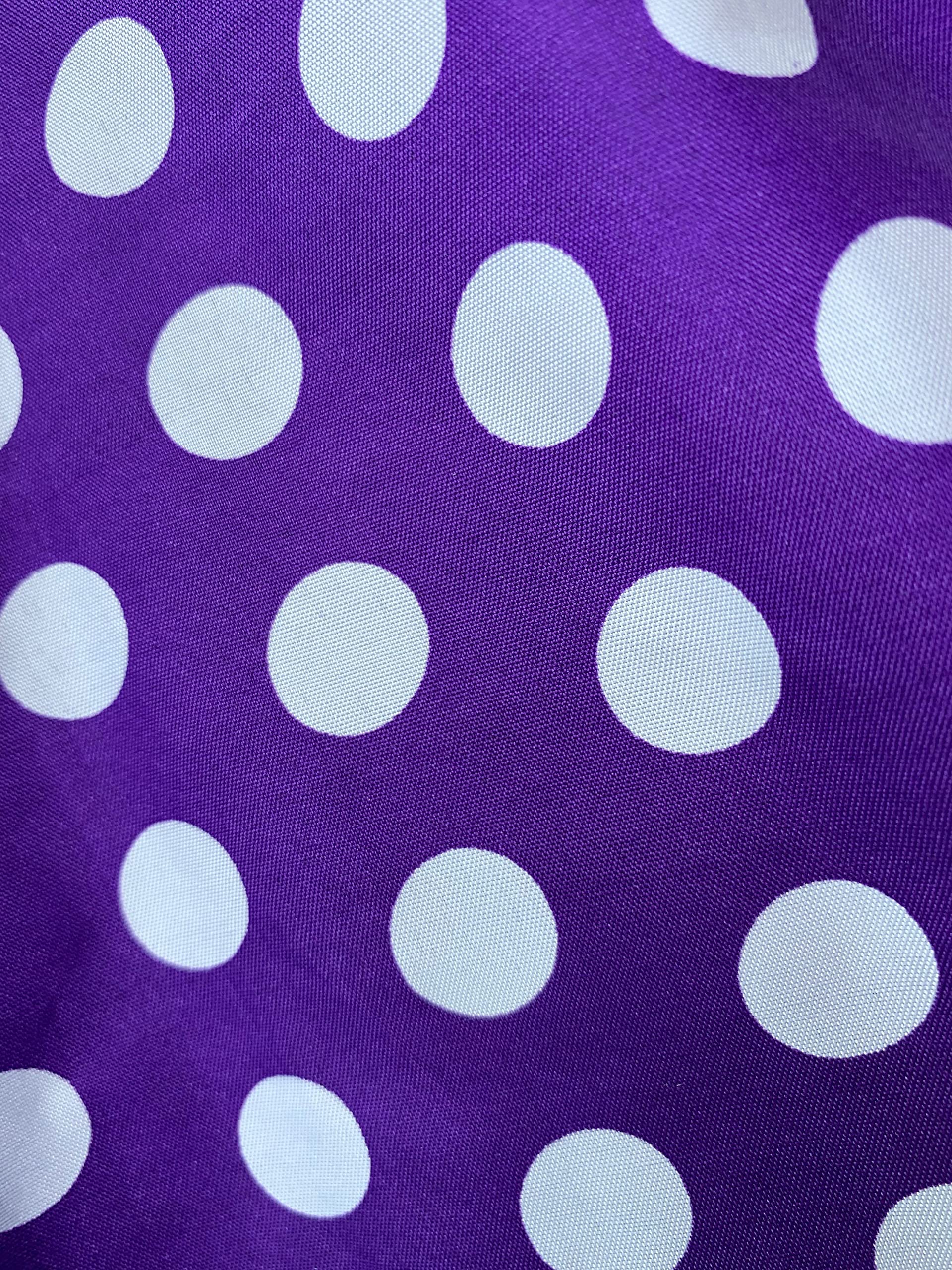 Alicia White 0.5" Polka Dots on Purple Polyester Cotton Fabric by The Yard - 10099