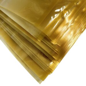 SEZONS - Diamond Bags - Vacuum Sealing bags 5mil - 50 bags (15x20, Gold/Clear ZIPPER)