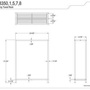 Kingston Brass SCC8350 Edenscape Freestanding Iron Towel-Rack, Matte Black 24.63 x 8.88 x 31.75