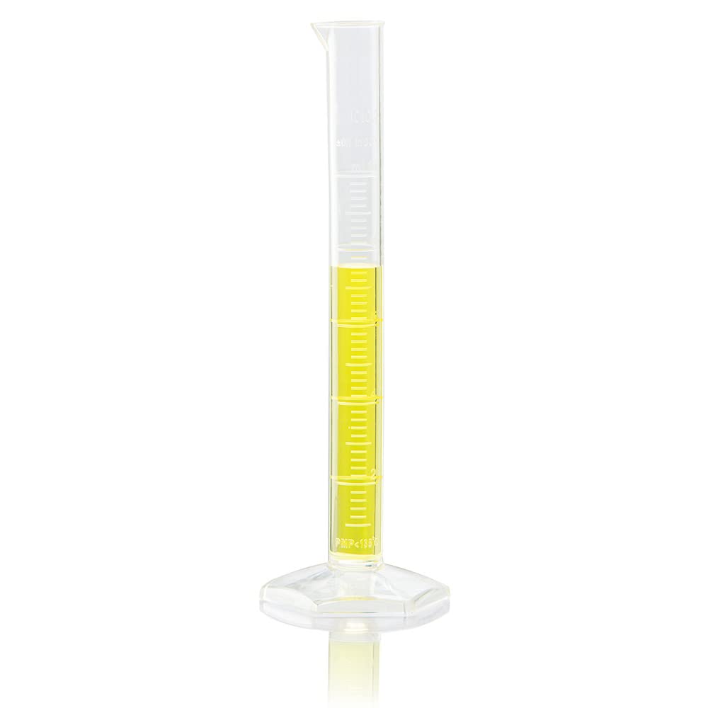 Globe Scientific 3703-10 Diamond Essentials PMP Graduated Measuring Cylinder, Class B, Tall Form, 10ml Capacity