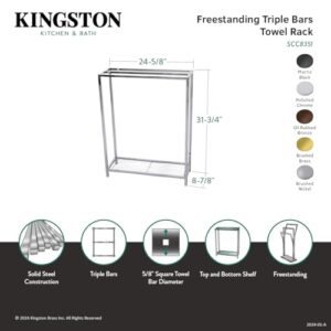 Kingston Brass SCC8350 Edenscape Freestanding Iron Towel-Rack, Matte Black 24.63 x 8.88 x 31.75