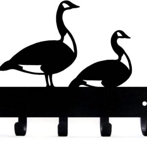 The Metal Peddler Canadian Geese Key Rack Holder - Small 6 inch wide - Made in USA; Wall Mount