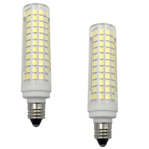 lxcom lighting e11 led corn bulb natural white 4000k 15w dimmable ceramic led light bulbs 120w equivalent 136 leds 2835 smd 1500lm t3/t4 jd e11 mini base for home lighting, 2 pack