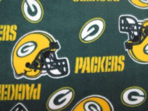 fabric & fabric traditions 60'' wide fleece green bay football team, multi