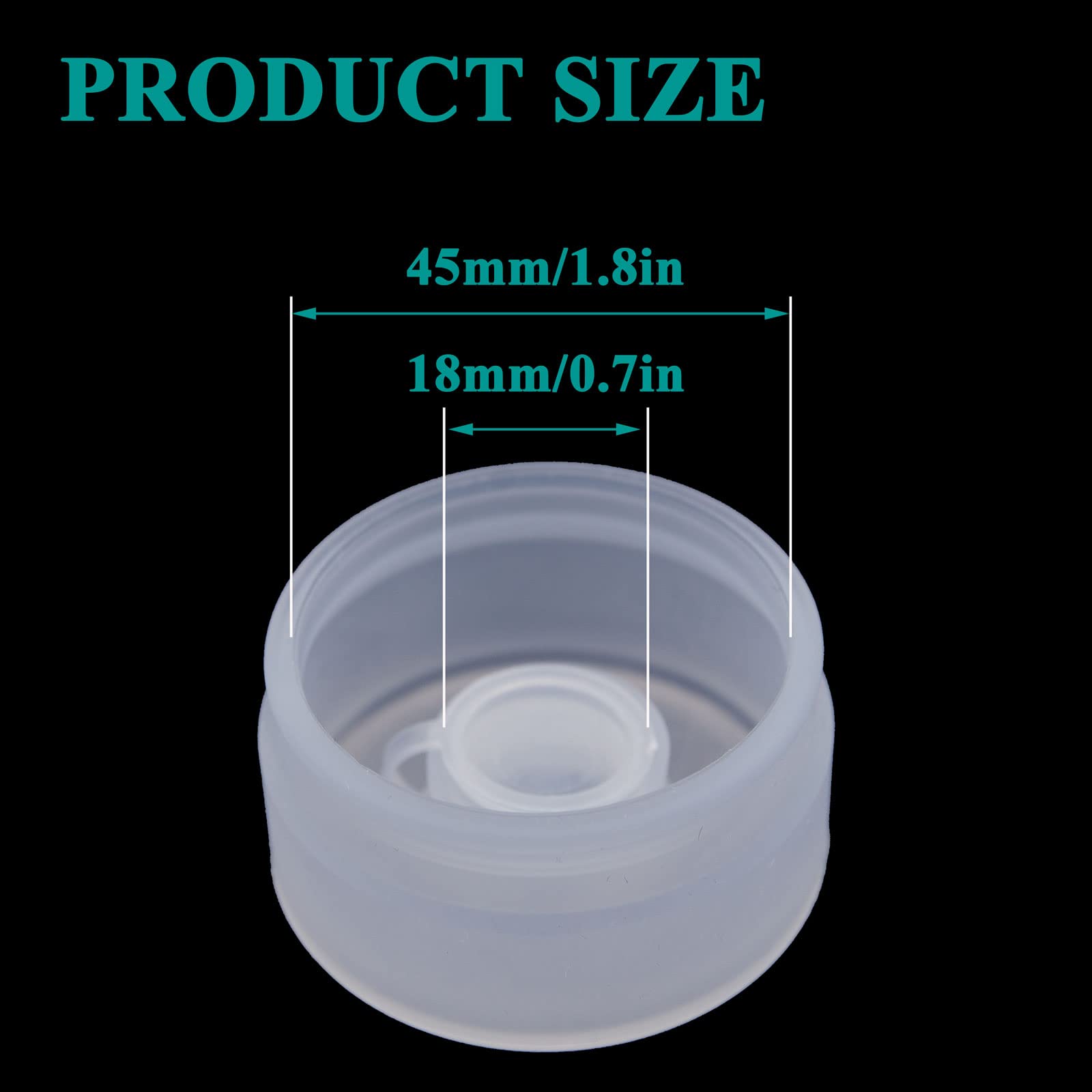 3 & 5 Gallon Water Jug Cap Reusable Silicone Replacement Cap Lids, Non Spill 55mm Water Bottle Caps for Snap Top Bottle and Water Dispenser Plastic Bottles (Pack of 2)