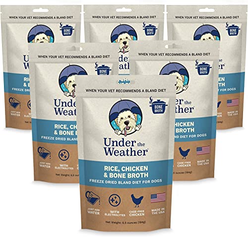 Under the Weather Easy to Digest Bland Diet for Sick Dogs - Always Be Ready - Contains Electrolytes - Gluten Free, All Natural, Freeze Dried 100% Human Grade Meats - Chicken, Rice & Bone Broth