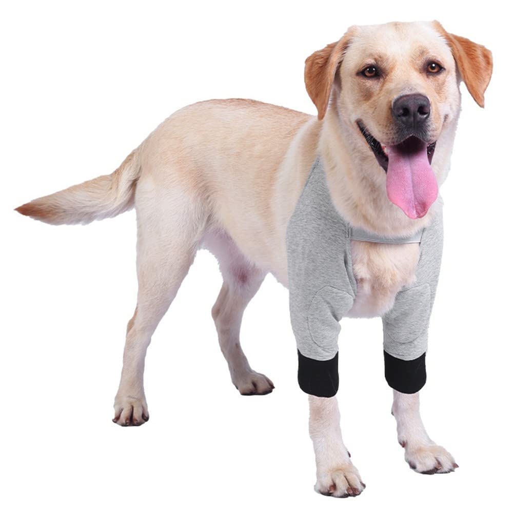 DONGKER Dog Recovery Sleeve,Elastic Dog Front Leg Brace with Adjustable Buckle & Soft Padded for Dog Knee After Surgery Wear