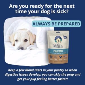 Under the Weather Easy to Digest Bland Diet for Sick Dogs - Always Be Ready - Contains Electrolytes - Gluten Free, All Natural, Freeze Dried 100% Human Grade Meats - Chicken, Rice & Bone Broth