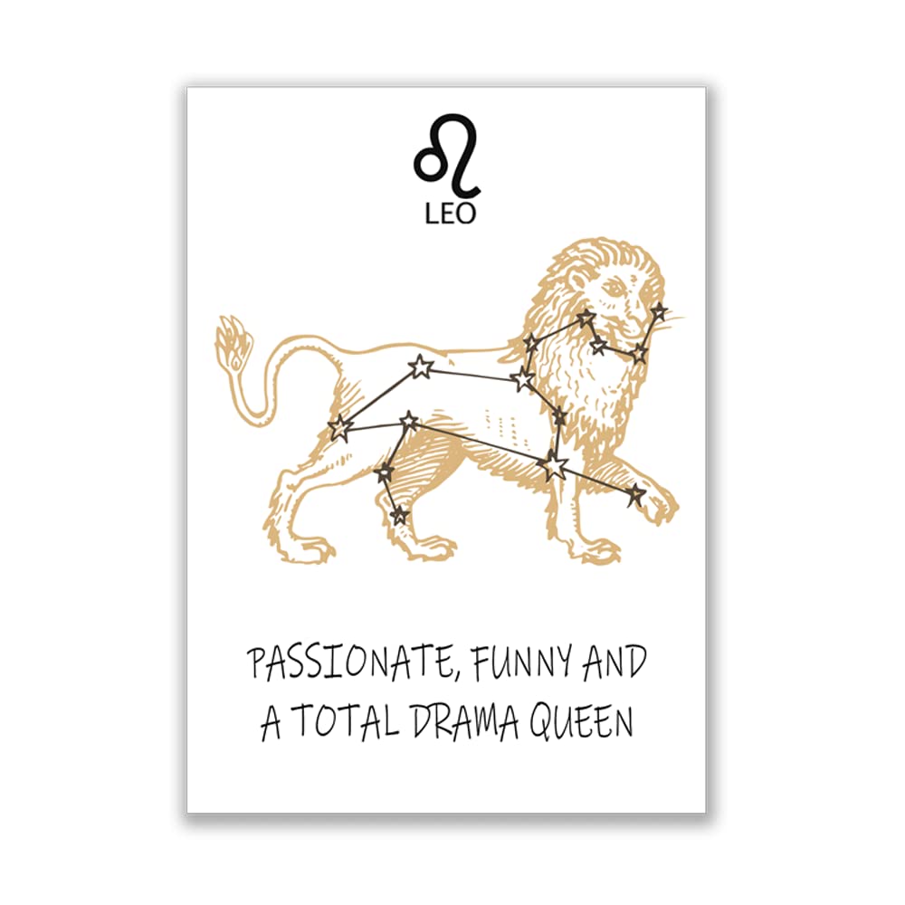 PICTURE THIS PRINTS Funny Leo Zodiac Birthday Card, Zodiac-themed Card, Astrology Greeting Card, Card with Envelope, Leo Birthday Card, Leo Astrology Card, Zodiac Greeting Card, 5x7 inches