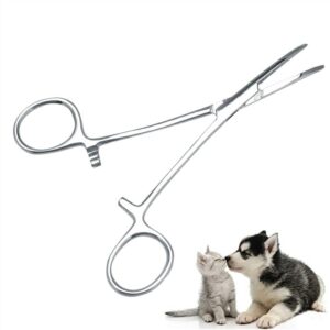 Dog Ear Hair Removal Tool, Dog Ear Plucking Tool Dog Ear Hair Remover Pets Ears Nose Hair Puller Stainless Steel Grooming Cleaning Clamp with Curved Tip Tweezers for Pet Cats Trimmer Accessories(big)