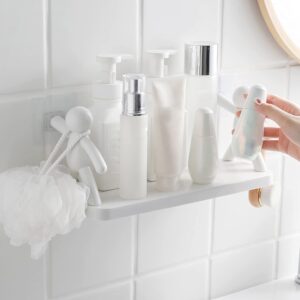 The Kitchen Toilet Receive Shelf - Floating Shelves Bathroom Wall Mounted Shelf,Villain Wall Hanging Rack Punching-Free Humanoid Storage Shelf,Punching-Free Bathroom Storage Rack (3 pcs, White)