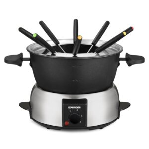 electric fondue pot set,2-quart 1000-watt non-stick fondue maker with temperature control,8 forks,perfect for chocolate, cheese, caramel