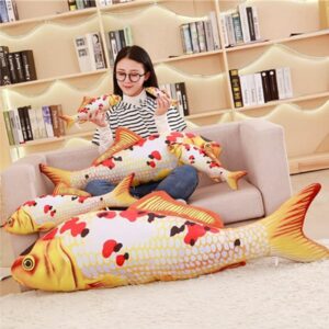 OUKEYI Soft Fish Cushion Pillow，35inch/ 90cm Carp Plush Pillow Stuffed Toy Throw Pillow for Home Decoration Gift Stuffed Animal Toy