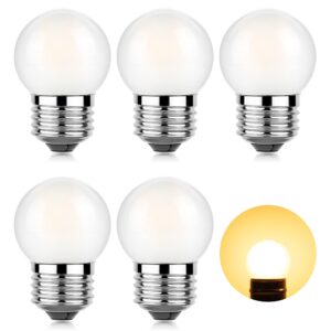 sphoon dimmable led 3w small light bulb, 25w equivalent e26 standard screw base, g40 soft warm white 2700k 260lm frosted lights bulb for bathroom, bedroom, table lamp bulb, bedside accent pack of 6