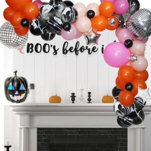 Halloween Bachelorette Balloons Arch Garland Kit, Lets Go Ghouls Halloween Balloon Arch with 22" 4D Disco Ball,Eyeball Balloons for Halloween Bachelorette Party,Spooky Good Time,Western Bridal Shower