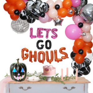 Halloween Bachelorette Balloons Arch Garland Kit, Lets Go Ghouls Halloween Balloon Arch with 22" 4D Disco Ball,Eyeball Balloons for Halloween Bachelorette Party,Spooky Good Time,Western Bridal Shower