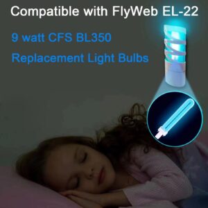 amgolibi 9 Watts Fluorescent Bulb Compatible with FlyWeb Classic Fly Light EL 22, CFS BL350 Replacement Light Bulbs