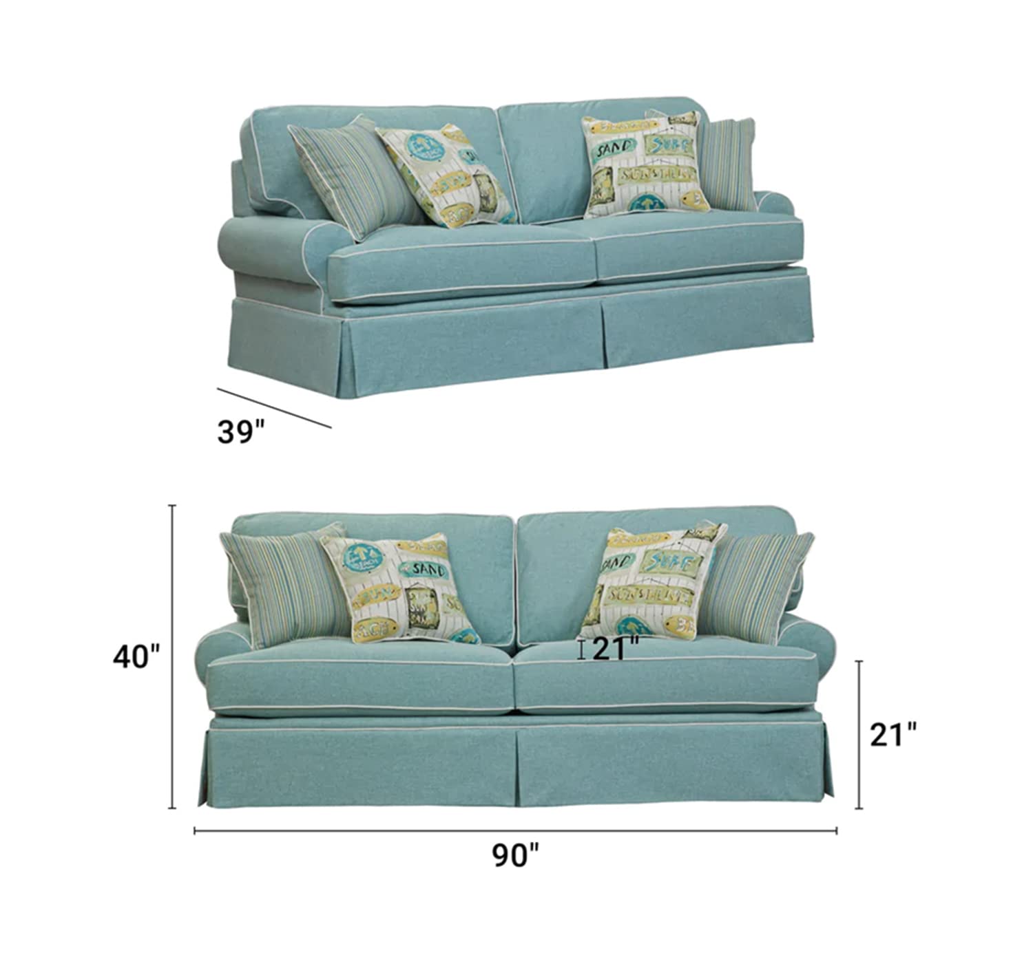 American Furniture Classics Coastal Aqua Series Sofas