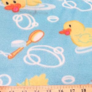 Assorted Printed Polar Fleece Fabric - 21 Prints - Sold by The Yard DIY Blankets Clothing Pajamas Accessories (Playful Ducks Blue)