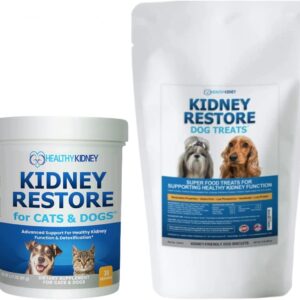 Kidney Restore Cats & Dogs & Kidney Restore Dog Treats Supplement for Canine Renal Pet Support Kidneys