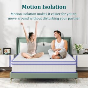 Full Size Mattress, Rest Only 10 Inch Double Mattress in a Box, Memory Foam & Individually Wrapped Coils Pocket Spring for Motion Isolation and Pressure Relief, Medium Firm