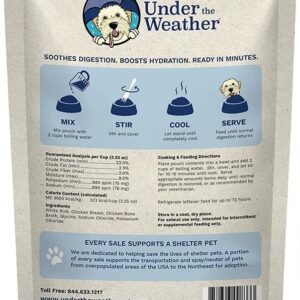 Under the Weather Easy to Digest Bland Diet for Sick Dogs - Always Be Ready - Contains Electrolytes - Gluten Free, All Natural, Freeze Dried 100% Human Grade Meats - Chicken, Rice & Bone Broth