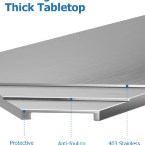 RIEDHOFF Stainless Steel Work Table 30" x 24" with Undershelf, [NSF Certified][Heavy Duty] Commercial Kitchen Prep Table for Home, Restaurant, Hotel, Silver