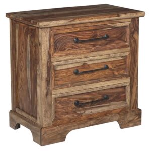 porter designs crossroads solid sheesham wood bedroom nightstand in brown