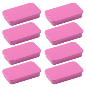 tighall 8pcs metal slide top tin containers rectangle tin box empty storage tins for lip balm candles crafts candies jewelry (2.2"*1.1"*0.4",pink)