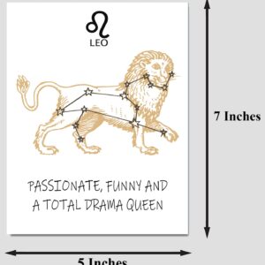 PICTURE THIS PRINTS Funny Leo Zodiac Birthday Card, Zodiac-themed Card, Astrology Greeting Card, Card with Envelope, Leo Birthday Card, Leo Astrology Card, Zodiac Greeting Card, 5x7 inches