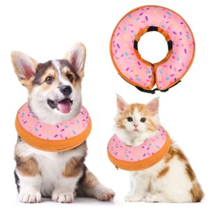 Inflatable Dog Cone Collar,Soft Dog Neck Donut Recovery Collar for Dogs and Cats After Surgery, Prevent Pets from Biting & Scratching, Elizabethan Collar for Small Medium Dog (Pink,M)