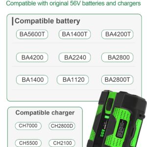 Aoasur 10.0Ah Battery Replacement for EGO 56V Battery （10.0AH-Green）