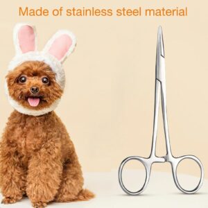 Dog Ear Hair Removal Tool, Dog Ear Plucking Tool Dog Ear Hair Remover Pets Ears Nose Hair Puller Stainless Steel Grooming Cleaning Clamp with Curved Tip Tweezers for Pet Cats Trimmer Accessories(big)