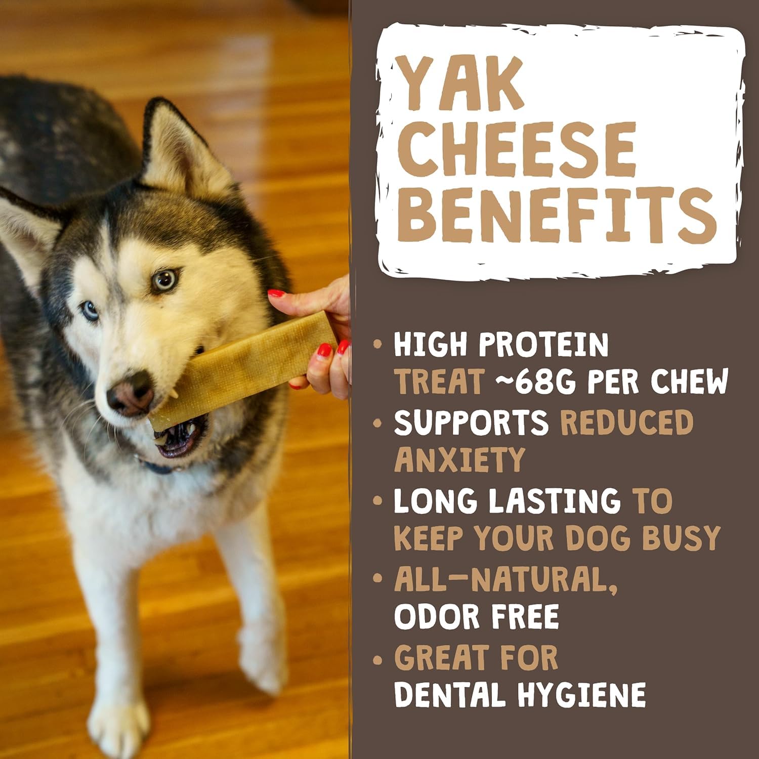 Mighty Paw Yak Cheese Dog Chews, 5oz, Natural Yak Chews for Dogs, Long-Lasting Yak Chew Treats, Odorless, Supports Oral Health, Monster Size, 4 Pack