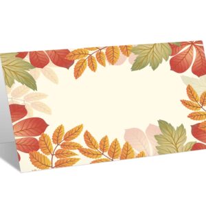 Place Cards for Thanksgiving Fall Party, Editable Name Place Cards, Seating Place Cards for Tables, Tent Style Cards for Wedding, Dinner Party or Any Occasion, Easy Folding, 25 Escort Cards(G03)