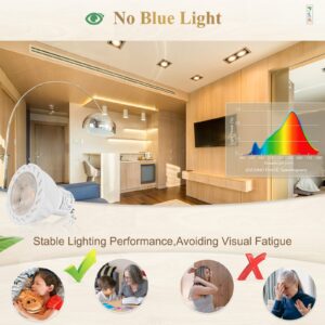 DiCUNO PAR16 LED Bulb 5W, 50W Halogen Equivalent, 3000K Warm White High CRI 98, 100-240V E26 Base Light Bulb 400 Lumens Non-Dimmable Spotlight, 60 Degree Beam Angle, 2 Packs