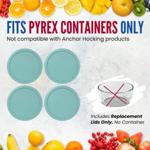 Replacement Lid for Pyrex 6" Storage Plastic Cover 4 Cup Bowl 7201-PC Turqoise (4-Pack)