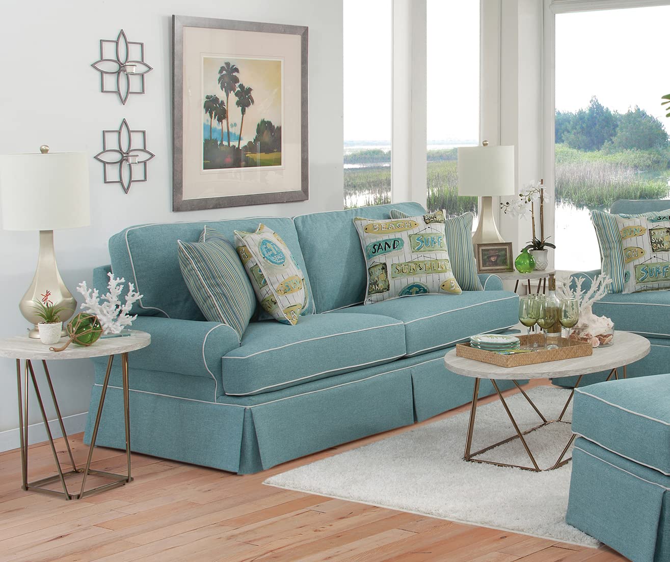 American Furniture Classics Coastal Aqua Series Sofas