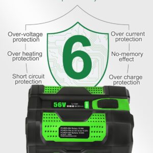 Aoasur 10.0Ah Battery Replacement for EGO 56V Battery （10.0AH-Green）