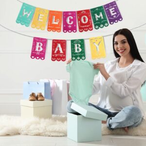 Mexican Welcome Baby Banner Fiesta Mexicano Baby Shower Small Banner Mexican Welcome Baby Felt Banner Decorations for Baby Showers, Te De Canastilla Celebrations