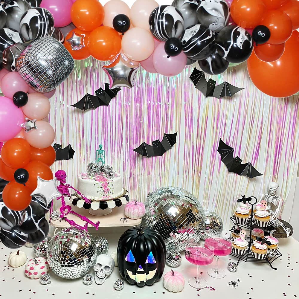 Halloween Bachelorette Balloons Arch Garland Kit, Lets Go Ghouls Halloween Balloon Arch with 22" 4D Disco Ball,Eyeball Balloons for Halloween Bachelorette Party,Spooky Good Time,Western Bridal Shower