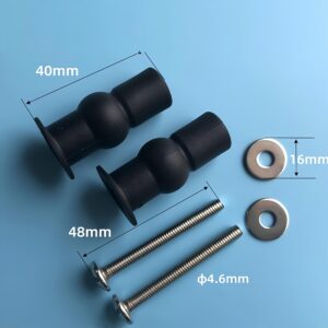 Universal 2PCS Toilet Seat Hinges Screws, Toilet Seat Top Fixing Part, Toilet Seat Fixing Device Rubber Top Nut,Toilet Seat Screws