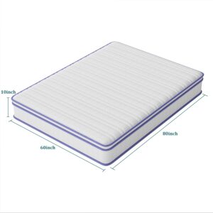 Queen Mattress, Rest Only 10 Inch Mattress Queen in a Box, Memory Foam & Individually Wrapped Coils Pocket Spring for Motion Isolation and Pressure Relief, Medium Firm