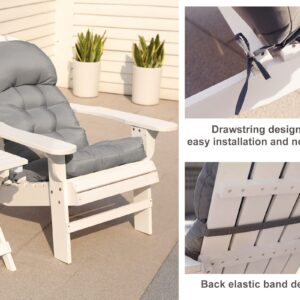 COSNUOSA 2 Pcs Rocking Chair Cushion High Back Adirondack Chair Cushion Waterproof Patio Cushions for Outdoor Furniture Light Gray